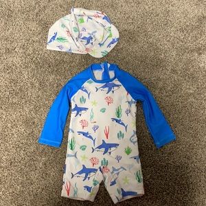 Swimsuit with swim hat